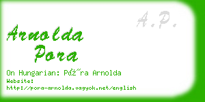 arnolda pora business card